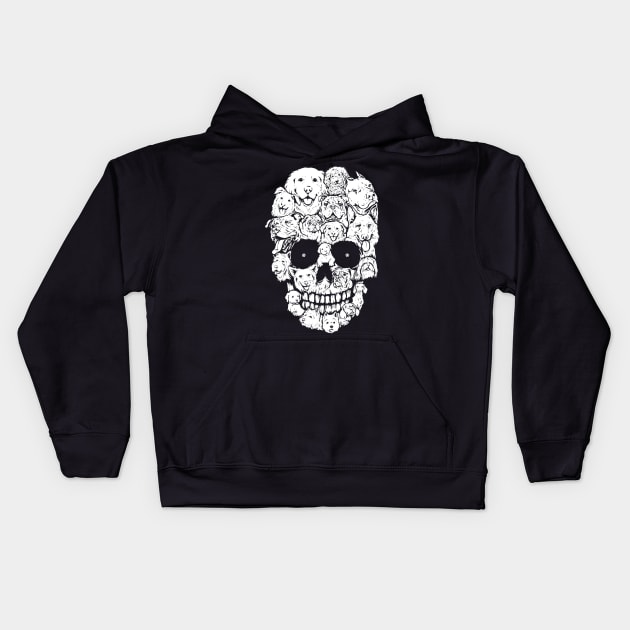 Dogs skull Kids Hoodie by TeeAbe